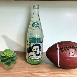 1970’s Sugar Free DrPepper Roger Staubach Dallas Cowboys Commemorative Bottle